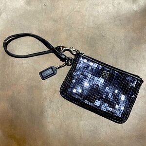 Coach Black Sequin Wristlet